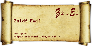 Zsidó Emil névjegykártya